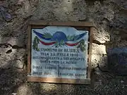 Plaque monument aux morts des hameaux de la Haute et de la Basse-Melle.