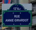 Plaque de rue en août 2014.