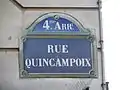 Plaque de rue de la rue Quincampoix.