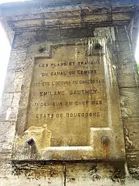 Plaque commémorative en l'honneur de Gauthey.