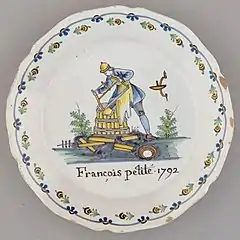 Assiette patronymique de 1792, Musée de la Révolution française.