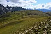 Vue sur le plateau du côté des lacs depuis le Grand Têt.