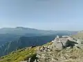 Le plateau du Coscione et le Monte Incudine à sa gauche vus depuis la Punta di l'Usciolu au nord.