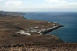 Vue de Playa Quemada depuis les hauteurs de Los Ajaches