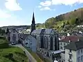 Église Saint Amé depuis les jardins en terrasses