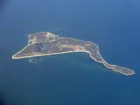 Vue aérienne de Plum Island