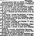Plussulien : le programme de la fête locale du 11 août 1912 (journal L'Ouest-Éclair).