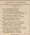 Poème de Denys Corbet à l'attention du photographe Arsène Garnier, publié dans La Gazette de Guernesey du 19 avril 1876.