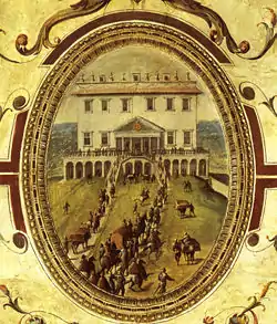 La villa selon Giovanni Stradano.