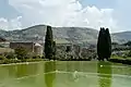 Vue d'une partie des monts Tiburtins depuis la villa Adriana.