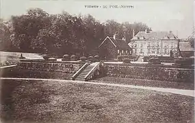 Jardins du château, carte postale d'archive.