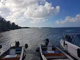 Pointe Macou, îlet Rat et îlet Macou vus de Vieux-Bourg en janvier 2023