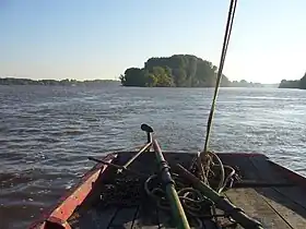 Vue de la pointe de l'île Héron en aval de la Loire.