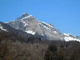 Vue de la pointe de Platé depuis Passy.