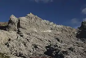 La pointe des Verts vue depuis le refuge de la Pointe Percée – Gramusset au nord-ouest.