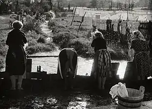 Lavage du linge à Bizovik (en), dans le district de Golovec, en 1958 ou 1959