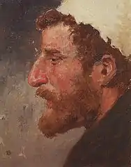 Tête d'homme roux de profil (étude, années 1880, musée Russe)