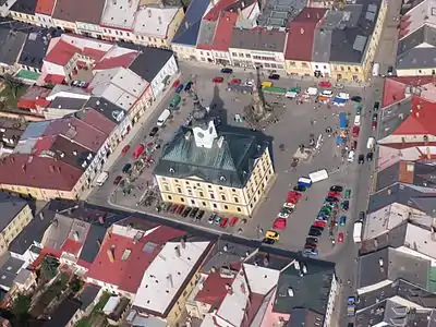 Vue aérienne de la place Palacky.