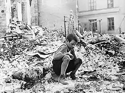 Victime du bombardement de Varsovie, 1939.