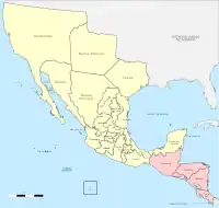 Carte du Mexique en 1821