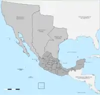 Carte du Mexique en 1823
