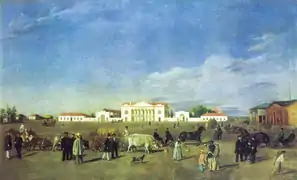 Poltava : place centrale vers 1850 par E. F. Krendovsky.