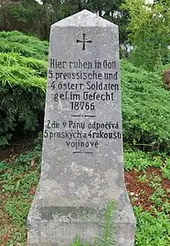 Monument aux morts au combat du 29 juin 1866 à Ohařice.