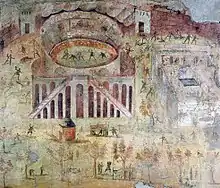 Fresque de la rixe de l'amphithéâtre de Pompéi