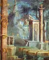 Paysage égyptien avec un petit temple. Pompéi, temple d'Isis. Fresque, style III. Musée archéologique de Naples.