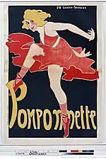Pomponnette, danseuse de revue. Affiche de 1900 de Pierre-Henri Garnier-Salbreux