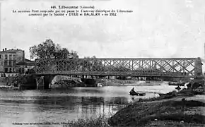 Pont métallique des Tramways électriques du Libournais construit en 1912