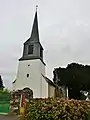 La chapelle, ancienne église paroissiale, de Lesbin (façade et clocher).