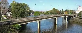 Le pont Gramme vu du pont de Fétinne