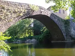 Vue rapprochée du vieux pont à Pont-de-Rastel