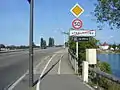 Entrée sur le pont de l'Europe depuis Strasbourg