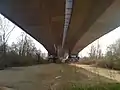 Pont de l'A14 au-dessus de l'île sur Carrières-sur-Seine.