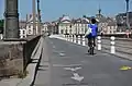 La piste cyclable bidirectionnelle aménagée fin mai 2020.