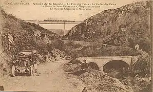 Le viaduc des Fades et l'ancien pont reliant Saint-Priest-des-Champs aux Ancizes