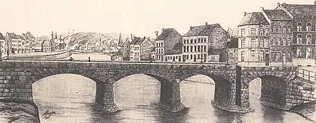 Illustration du premier pont en 1862.