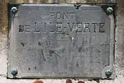 Plaque de l'ancien pont de l'Île-Verte.