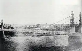 Le premier pont de la Basse-Chaîne. Première photographie conservée concernant Angers.