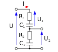 Pont diviseur de tension résistif capacitif