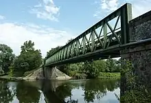 Le Pont qui tremble ou Pont du port qui tremble sur le Louet à Denée.