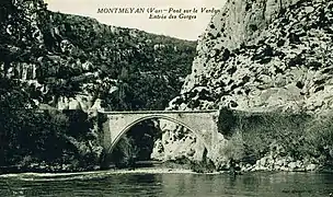 Pont de Montmeyan-Quinson du XIIe siècle, 1910.