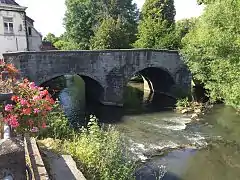 Pont sur l'Eau d'Heure vers le château.