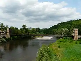 Le pont suspendu au dessus de l'Allier (en 2013).