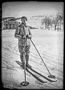 Le sergent Béraud du 159e régiment d'infanterie alpine, gagnant de la course militaire de ski, le 30 janvier 1926.