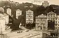 Villa Acquarone, aujourd'hui Villa Madre Cabrini, vue du Ponte Caffaro au début des années 1900 (en haut à droite). Le quatrième étage avait déjà été ajouté; le cinquième étage pas encore.