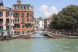 Ponte de la Calcina sur le Zattere ai Gesuiti avec embouchure dans le canal de la Giudecca