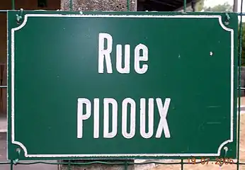 Rue Pidoux, à Pontenx-les Forges, honorant la mémoire de Victor Pidoux